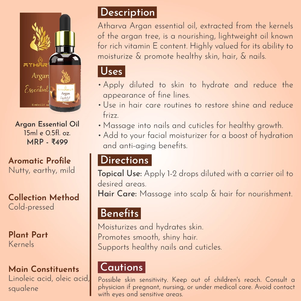 RBV B2B Atharva Argan Essential Oil (15ml)-12 Pcs.